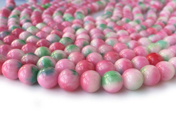 15" 6mm/8mm/10mm/12mm red green Malaysian jade Round beads gemstone