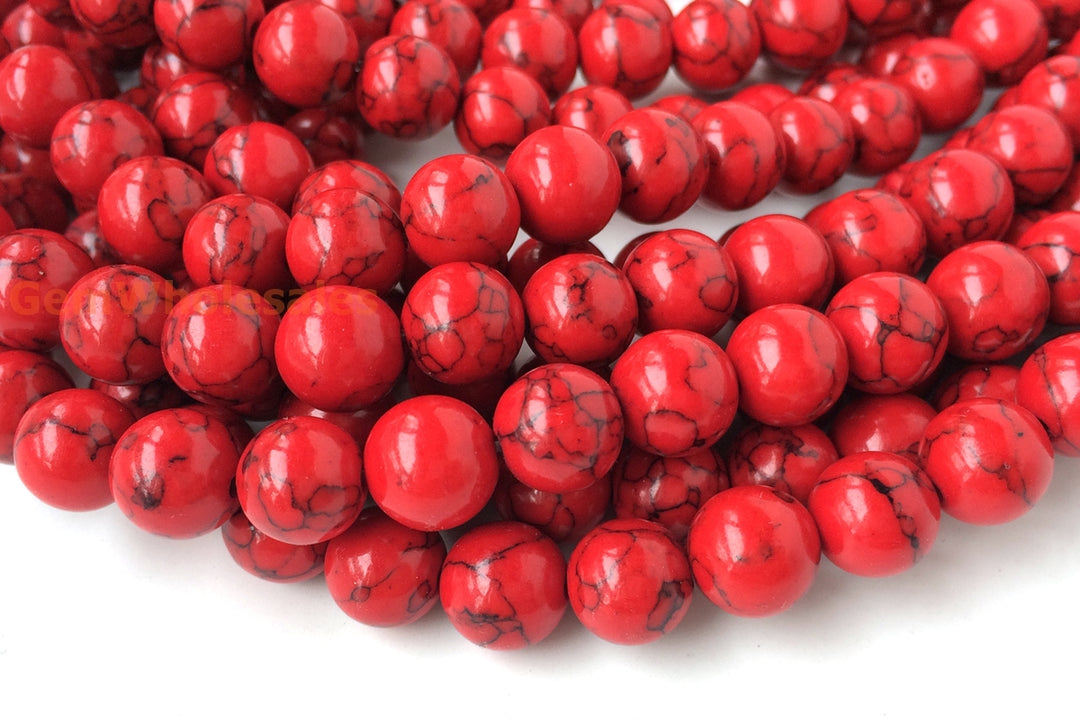 15“ 8mm/10mm/12mm Red Magnesite round Beads