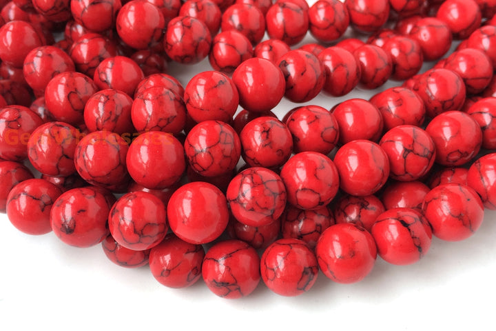 15“ 8mm/10mm/12mm Red Magnesite round Beads