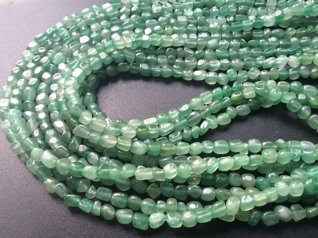 15.5" natural 3~5mm green aventurine stone Pebble beads