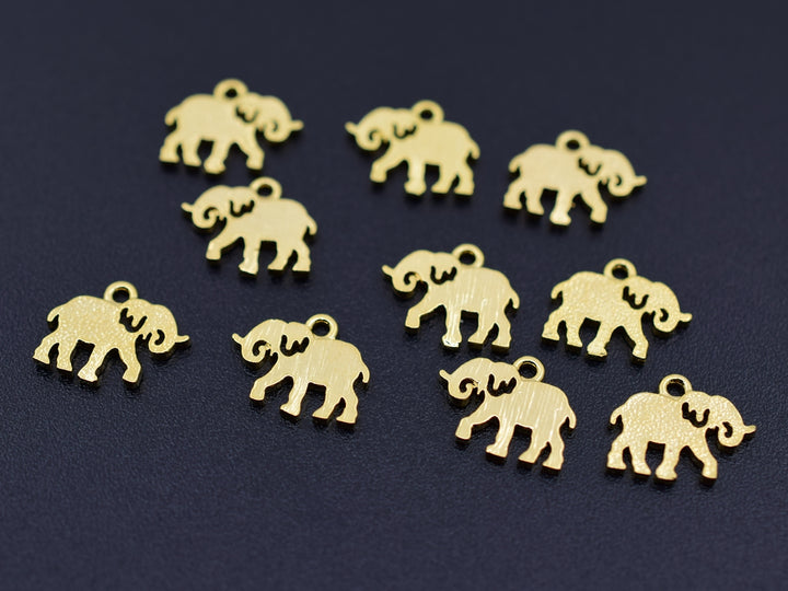5PCS 12x10mm gold plated brass elephant charms, jewelry findings