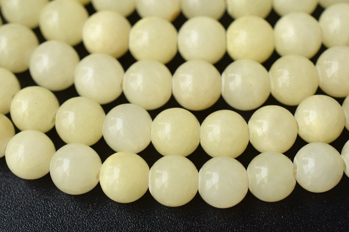 15.5" 6mm/8mm/10mm/12mm light yellow dyed jade Round beads gemstone