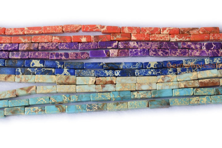Sediment,impression jasper,emperor jasper,Aqua terra jasper - Tube- beads supplier