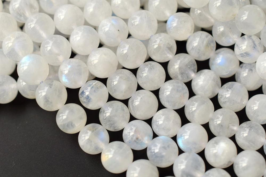 7.5" 8mm Natural Blue shinning white Moonstone round beads,AAA 8mm white moonstone