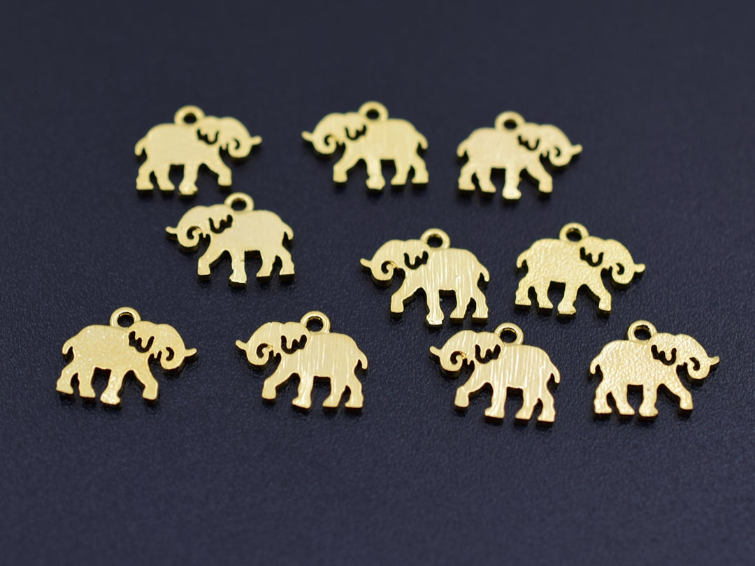 5PCS 12x10mm gold plated brass elephant charms, jewelry findings