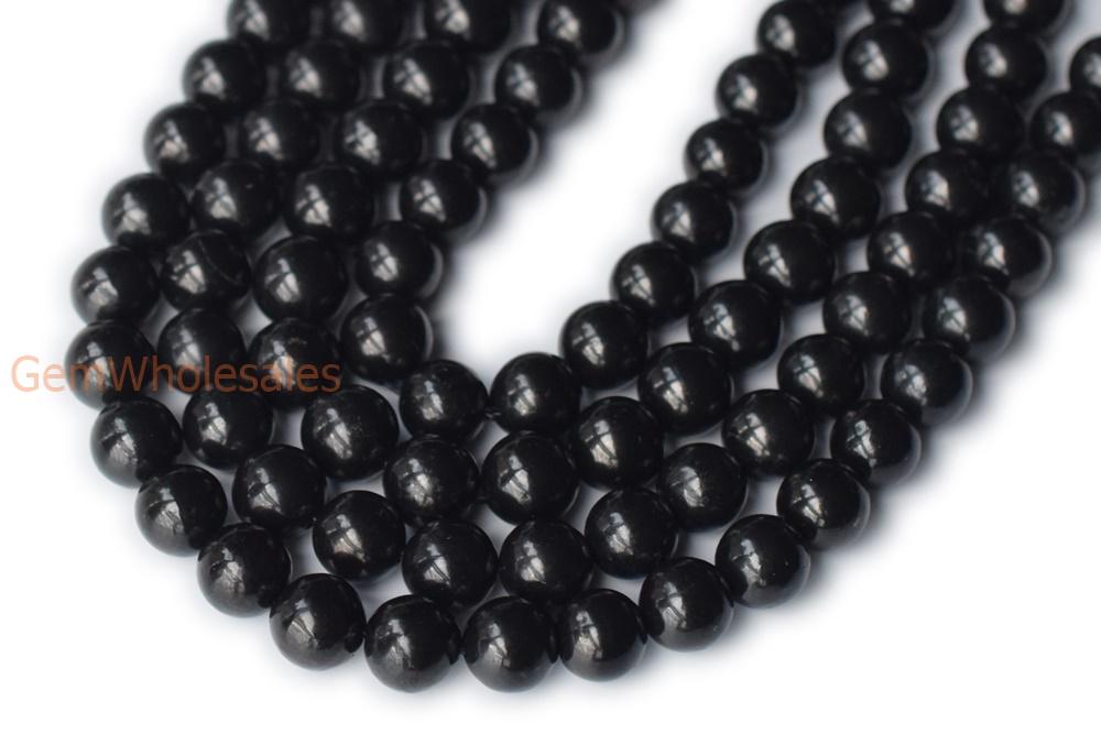 15.5" 4mm/6mm/8mm Natural Shungite stone Smooth Round Beads