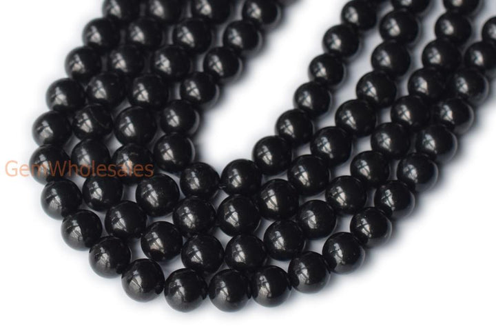 15.5" 4mm/6mm/8mm Natural Shungite stone Smooth Round Beads