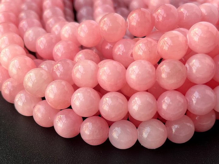15.5" 8mm pink dyed jade Round beads gemstone