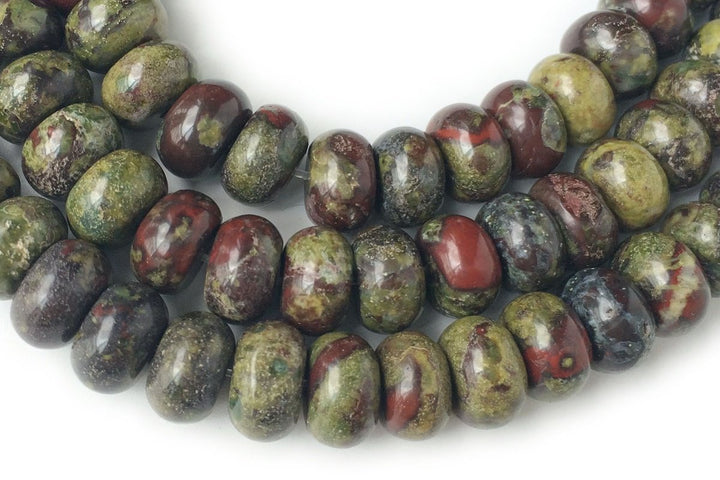 15.5" 5x8mm natural Dragon blood Jasper roundel/rondelle beads, semi-precious stone