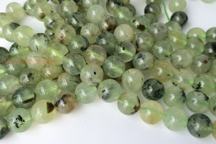15.25" 10mm Natural green prehnite Semi precious stone Round beads AB