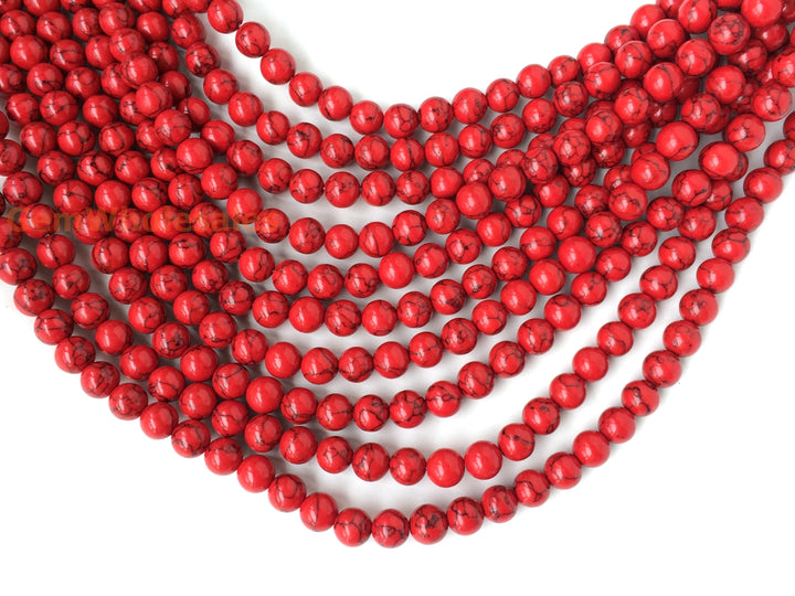 15“ 8mm/10mm/12mm Red Magnesite round Beads