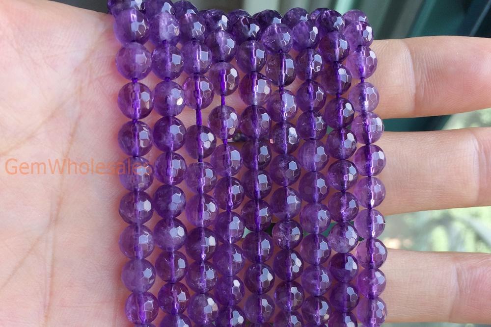 Amethyst - round faceted- beads supplier