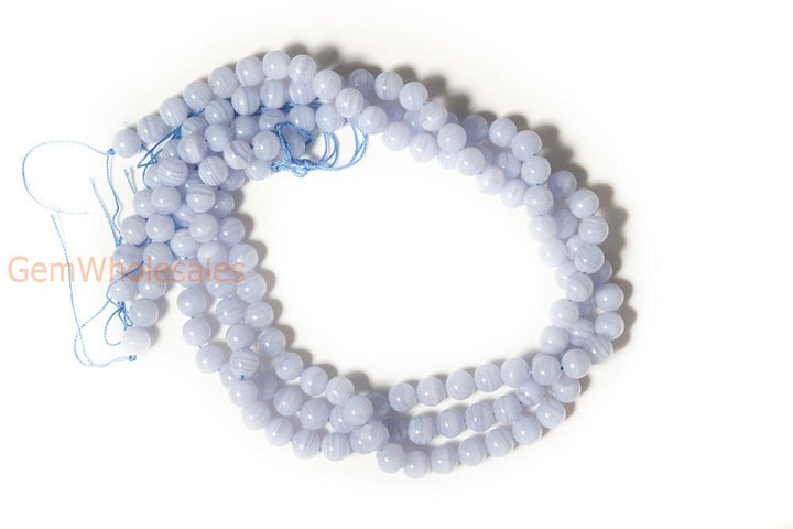 15.5" natural 4mm/6mm blue lace Agate Round beads Gemstone