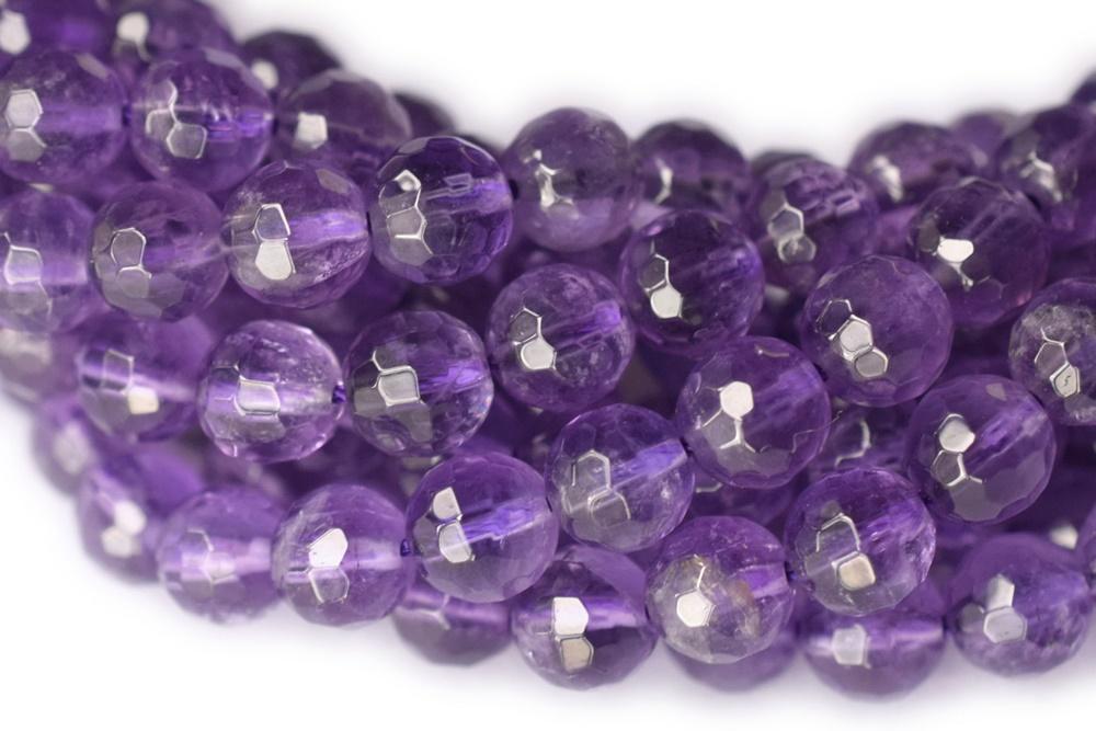 Amethyst - round faceted- beads supplier