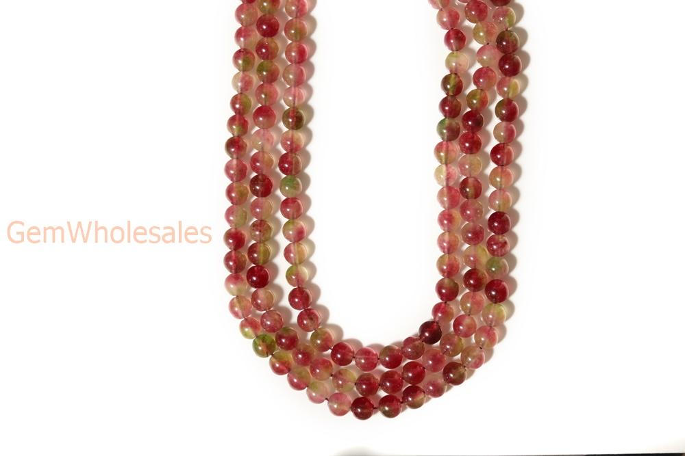 15" 6mm/8mm/10mm/12mm purple green Malaysian jade Round beads gemstone