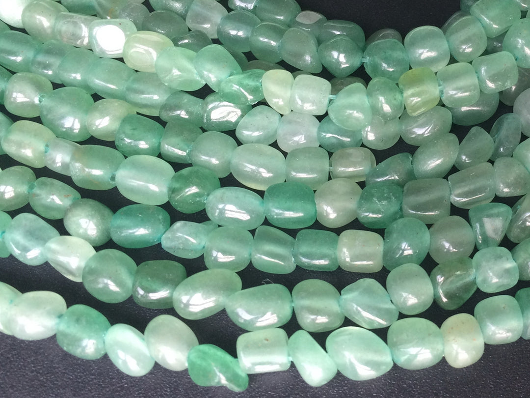 15.5" natural 3~5mm green aventurine stone Pebble beads