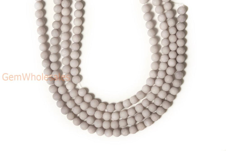 15.25" 6mm/8mm/10mm/12mm matte grey dyed jade Round beads