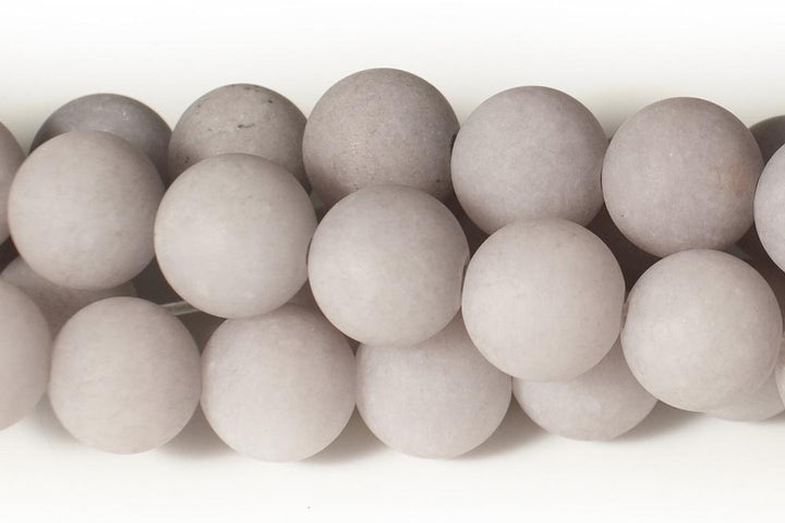 15.25" 6mm/8mm/10mm/12mm matte grey dyed jade Round beads