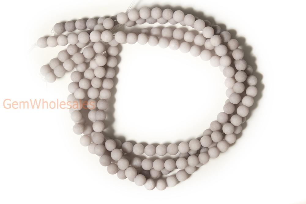 15.25" 6mm/8mm/10mm/12mm matte grey dyed jade Round beads