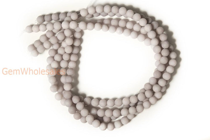 15.25" 6mm/8mm/10mm/12mm matte grey dyed jade Round beads