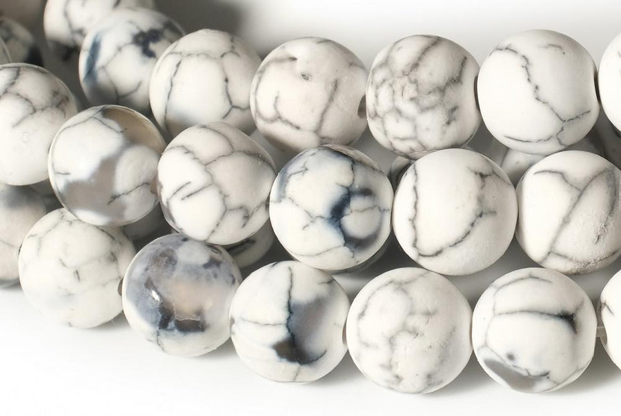 15" 8mm/10mm white dream fire dragon veins frosted Agate Round beads