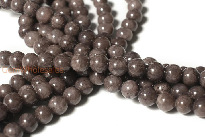 15.5" 6mm/8mm/10mm/12mm mouse grey dyed jade Round beads gemstone