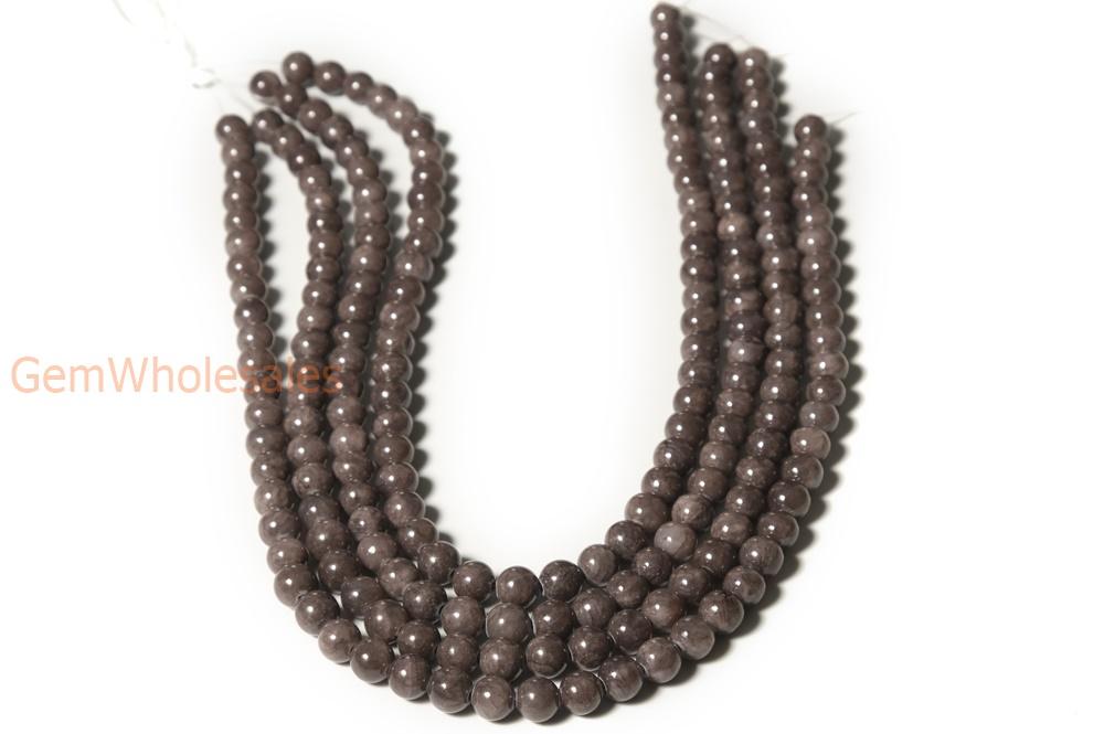 15.5" 6mm/8mm/10mm/12mm mouse grey dyed jade Round beads gemstone