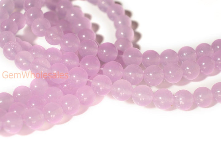 15" 6mm/8mm/10mm/12mm lavender Malaysian jade Round beads gemstone