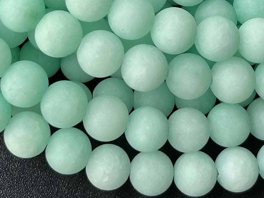 15.25" 8mm/10mm/12mm matte mint green dyed jade Round beads