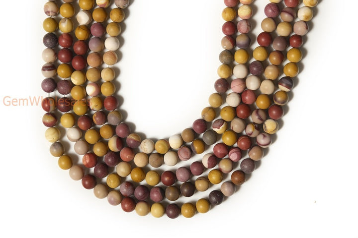 15.5" 8mm/10mm Natural Matte moukaite/mookaite jasper round beads, frosted moukaite beads