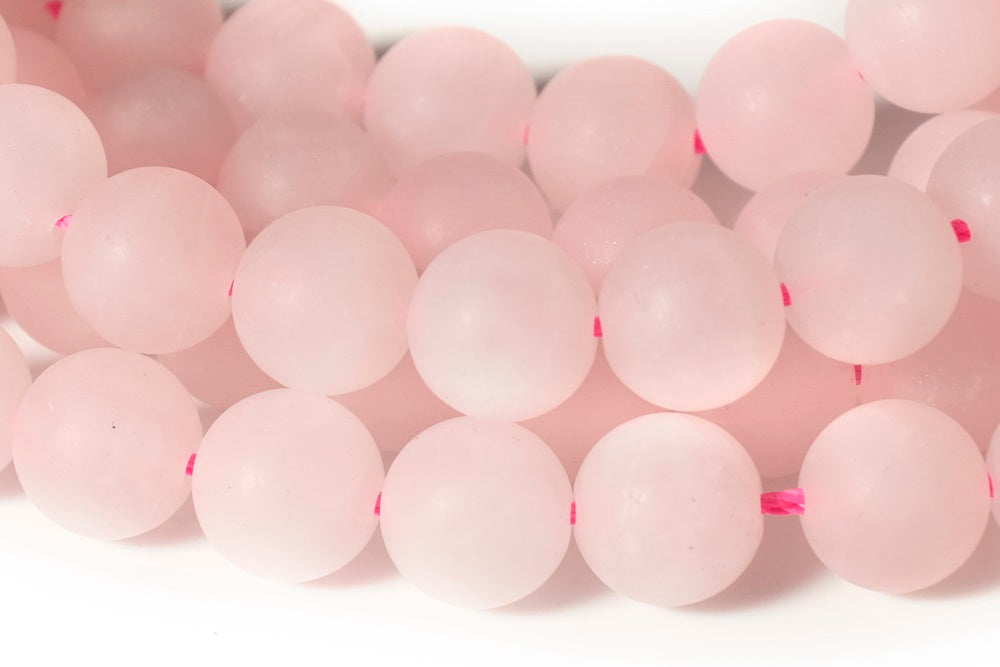 15.5" 4mm Natural Matte/frosted Rose quartz round beads
