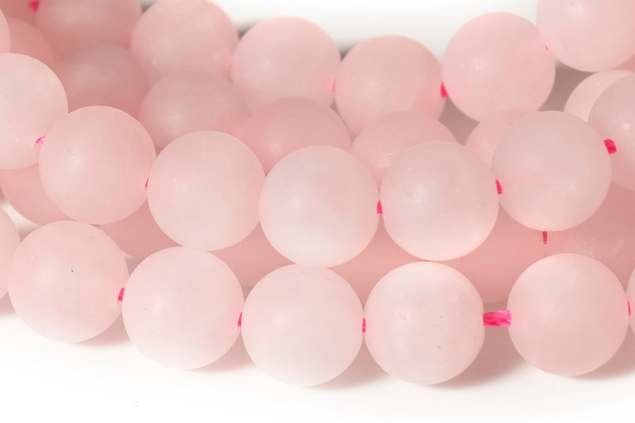 15.5" 4mm Natural Matte/frosted Rose quartz round beads