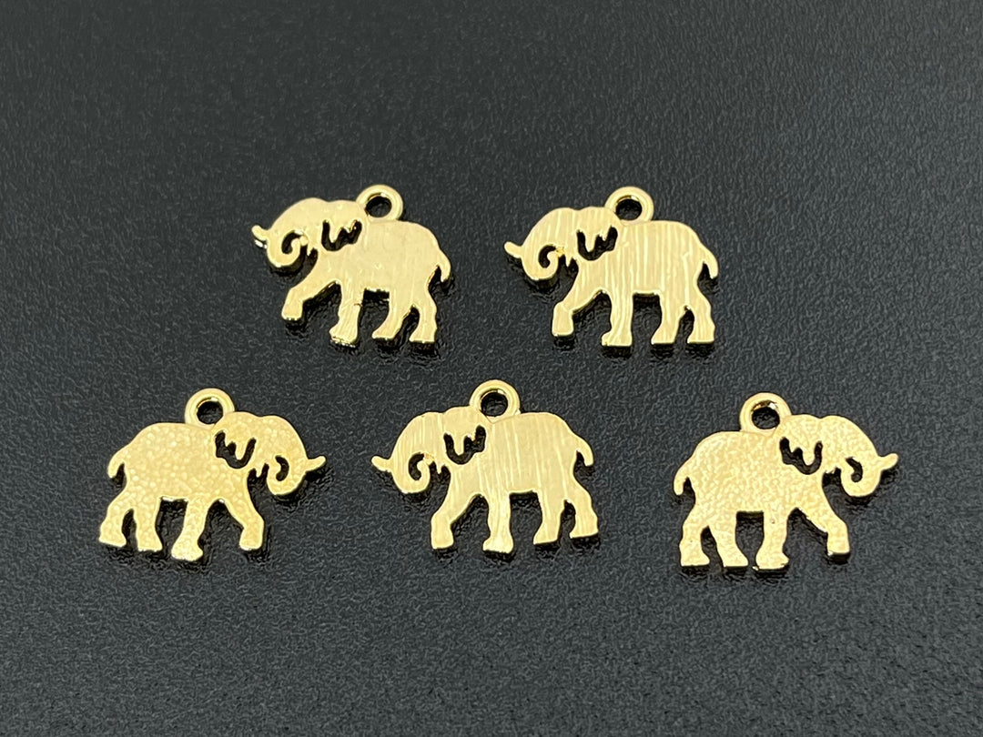 5PCS 12x10mm gold plated brass elephant charms, jewelry findings