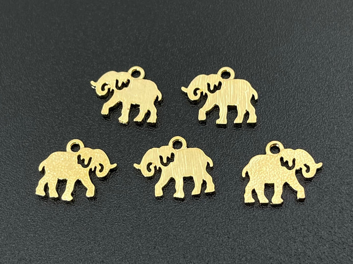 5PCS 12x10mm gold plated brass elephant charms, jewelry findings