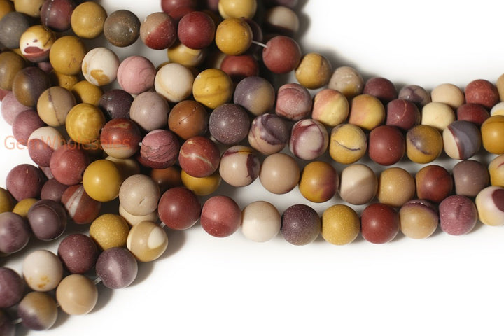 15.5" 8mm/10mm Natural Matte moukaite/mookaite jasper round beads, frosted moukaite beads