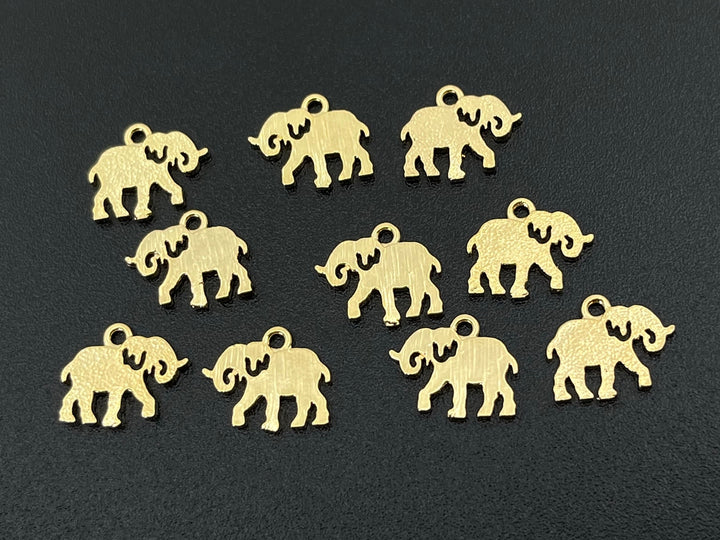 5PCS 12x10mm gold plated brass elephant charms, jewelry findings