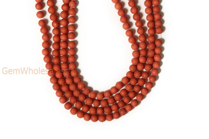 15.25" 6mm/8mm/10mm/12mm matte orange dyed jade Round beads gemstone