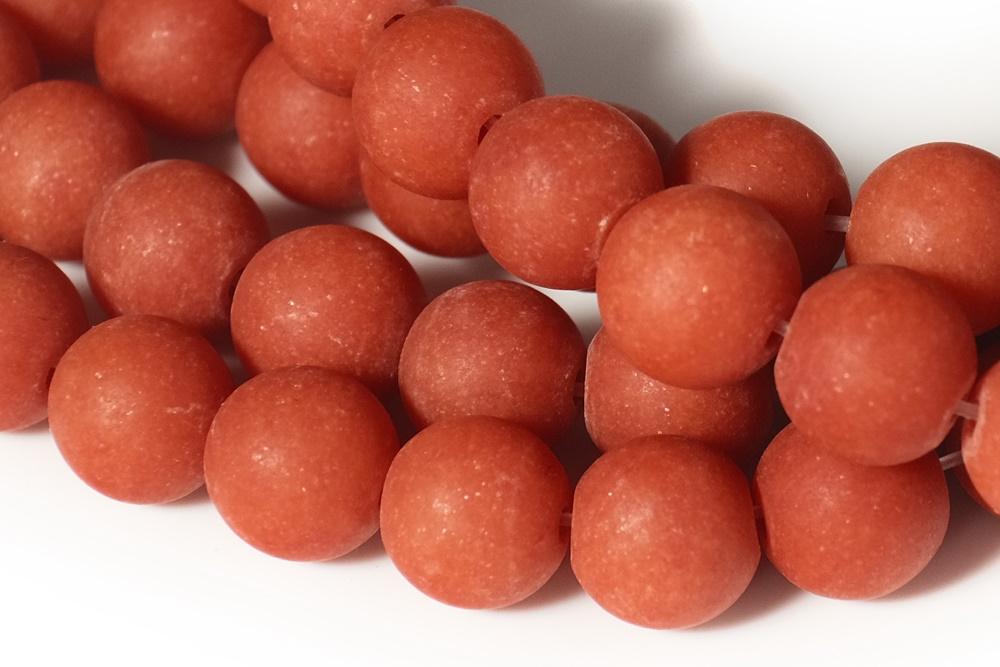 15.25" 6mm/8mm/10mm/12mm matte orange dyed jade Round beads gemstone