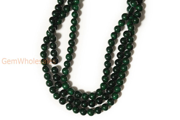 15.5" 6mm/8mm/10mm/12mm green dyed jade Round beads gemstone