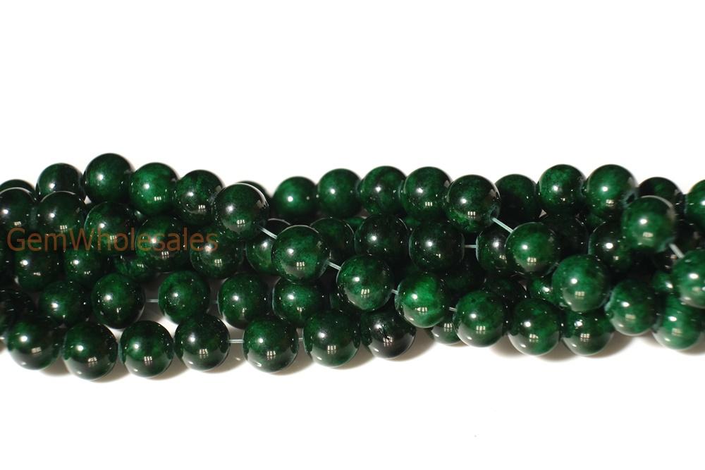 15.5" 6mm/8mm/10mm/12mm green dyed jade Round beads gemstone