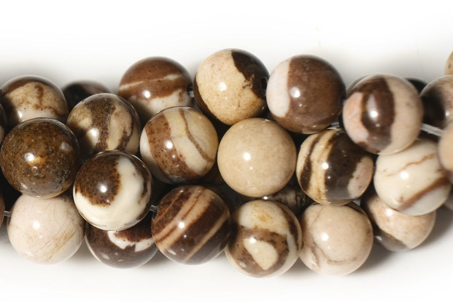 15.5" 6mm/8mm/10mm/12mm Natural Zebra stone round beads, zebra jasper
