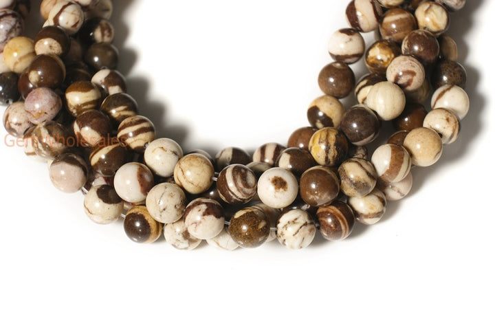 15.5" 6mm/8mm/10mm/12mm Natural Zebra stone round beads, zebra jasper