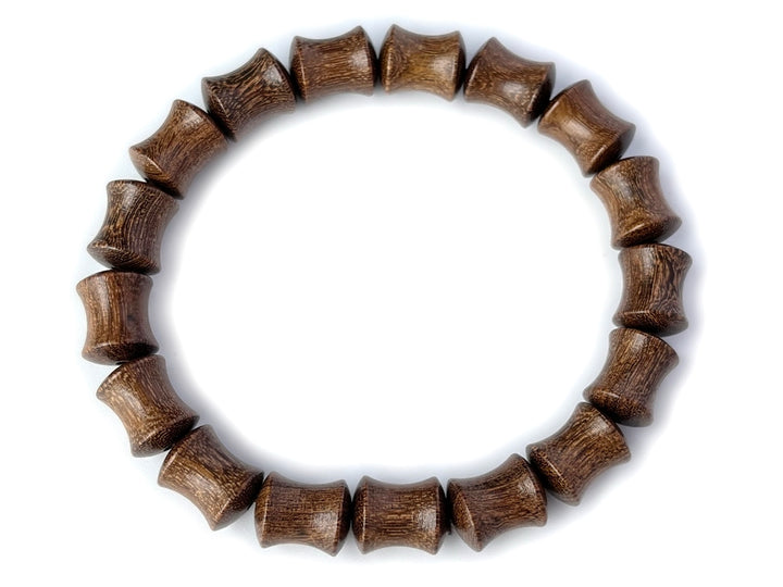 7.5" 10x12mm brown Sandalwood bamboo beads beaded elastic bracelets