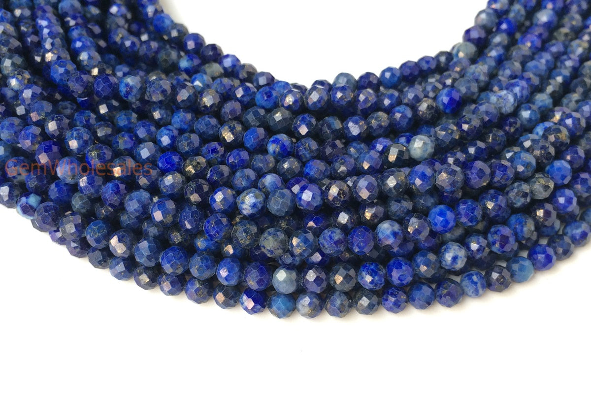 Natural Stone Beads Lapis Blue Sediment Jaspers Cyan Golden Turquoise Beads  For Jewelry Making DIY Bracelets