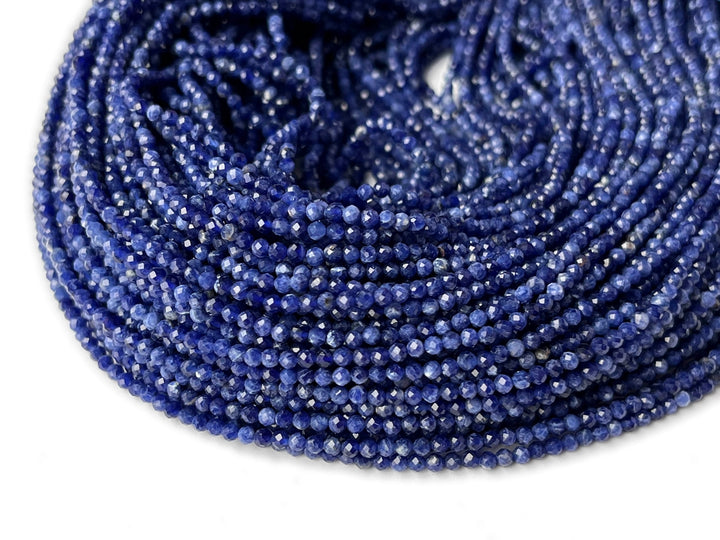 15.5" 2mm AAA natural sodalite stone round micro faceted beads