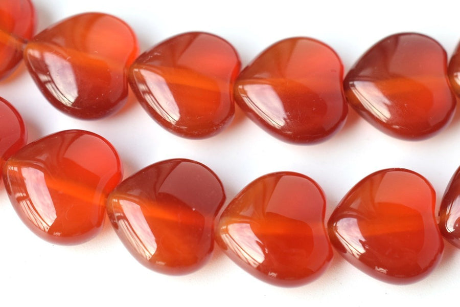 15.5" 12mm/14mm red Agate Heart beads Gemstone