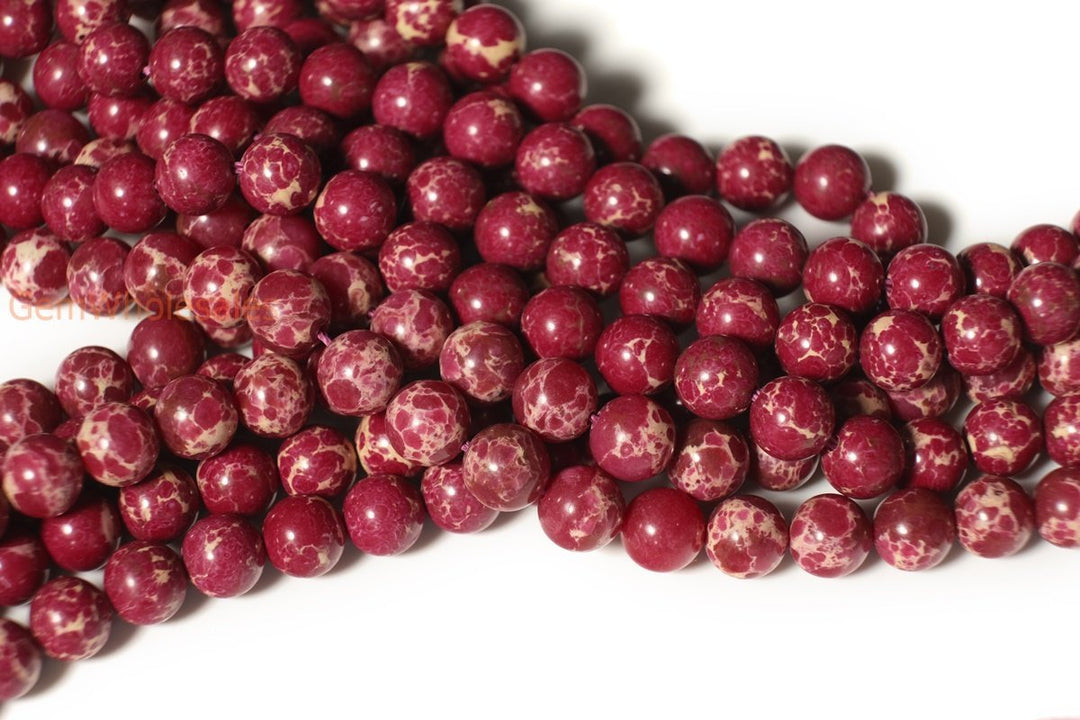 15.5" 6mm/8mm/10mm Rose red emperor jasper round beads,Sea Sediment