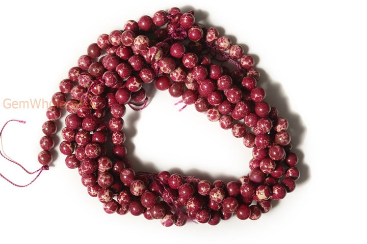 15.5" 6mm/8mm/10mm Rose red emperor jasper round beads,Sea Sediment