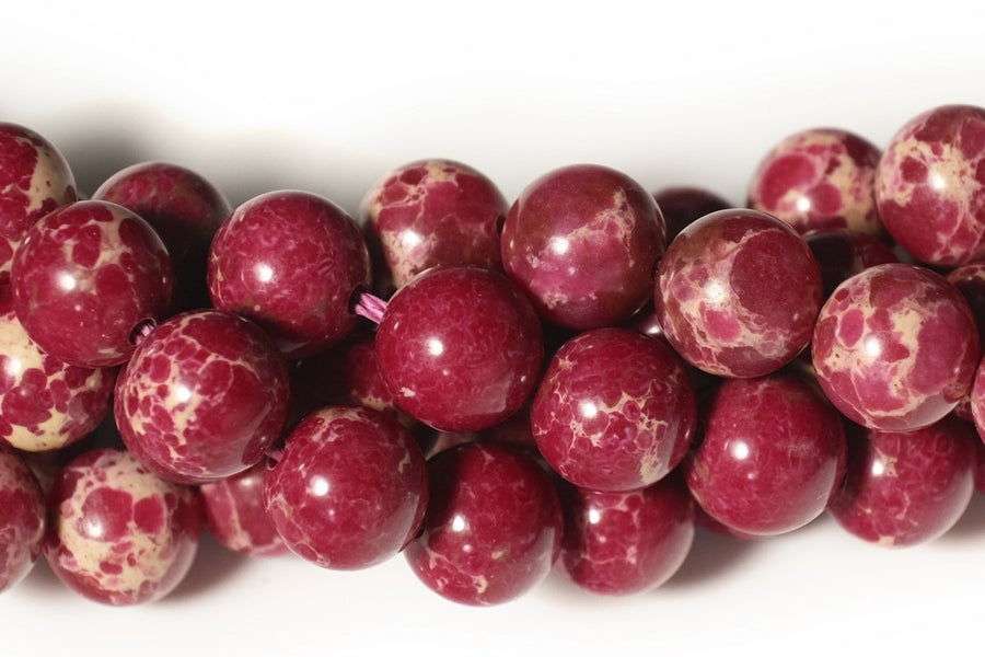 15.5" 6mm/8mm/10mm Rose red emperor jasper round beads,Sea Sediment