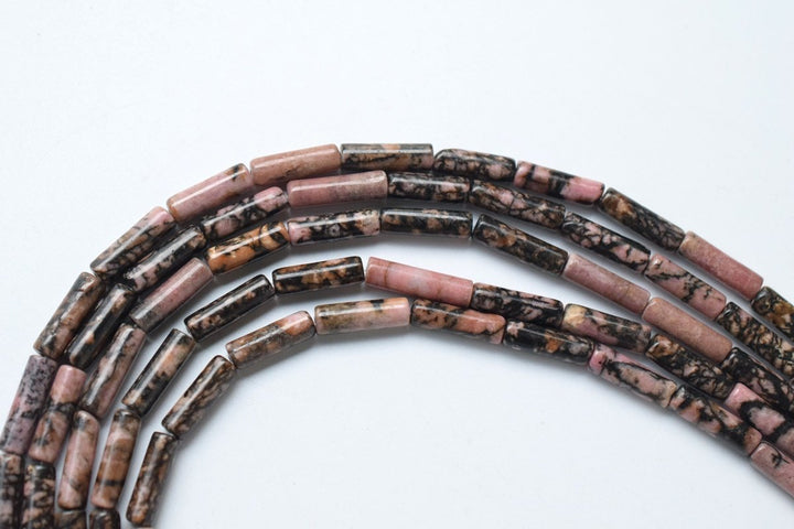 15.5"Rhodonite round tubes 4x13mm, red gemstone tube,natural rhodonite Cylinder